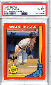 1989 Wade Boggs Topps Batting Leaders #1 PSA Near Mint - Mint 8
