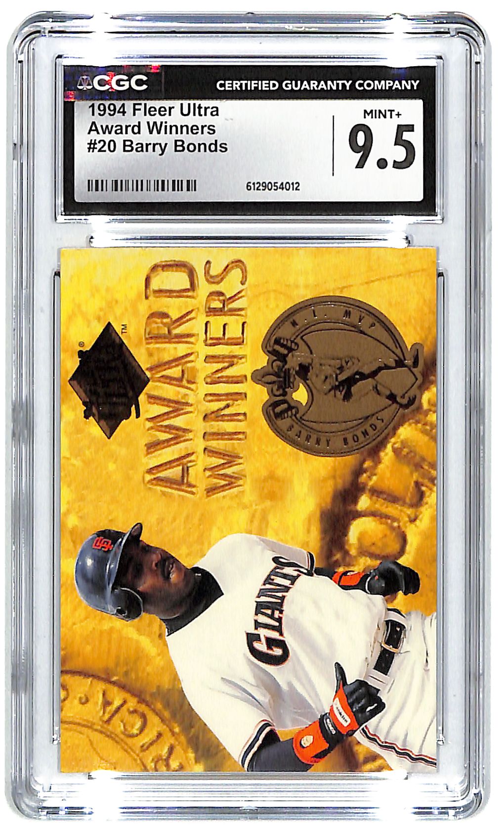 1994 Barry Bonds Fleer Ultra Award Winners #20 CGC Mint Plus 9.5