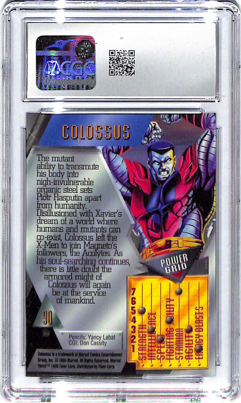 1995 Colossus Fleer Marvel Metal Inaugural #90 CGC Gem Mint 10