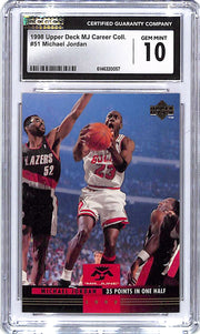 1998 Upper Deck MJ Career Collection Michael Jordan #51 CGC 10 Bulls