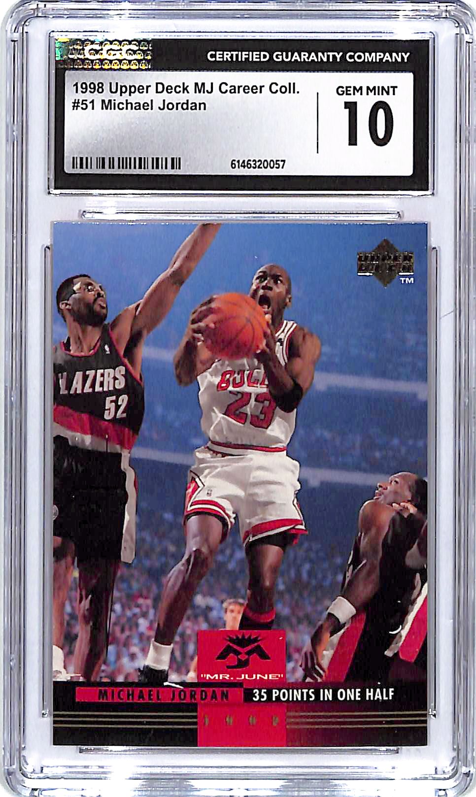 1998 Upper Deck MJ Career Collection Michael Jordan #51 CGC 10 Bulls