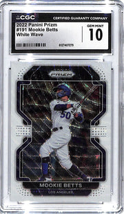 2022 Mookie Betts Panini Prizm White Wave 3191 CGC Gem Mint 10