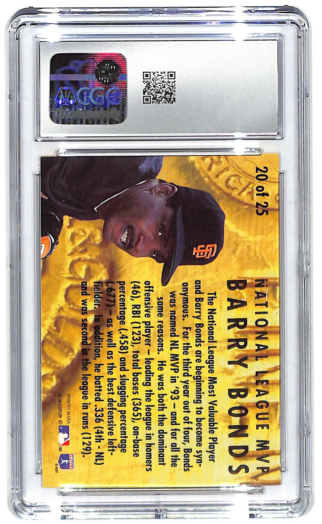 1994 Barry Bonds Fleer Ultra Award Winners #20 CGC Mint Plus 9.5