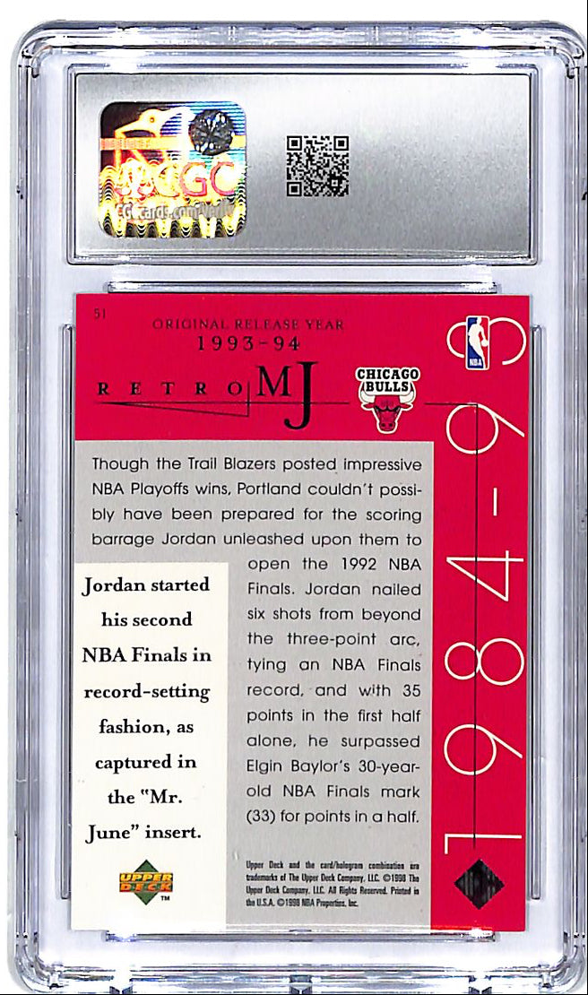 1998 Upper Deck MJ Career Collection Michael Jordan #51 CGC 10 Bulls