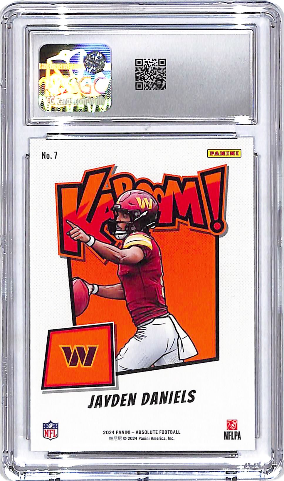 2024 Absolute Jayden Daniels Horizontal Kaboom Rookie RC #7 CGC 10 Commanders