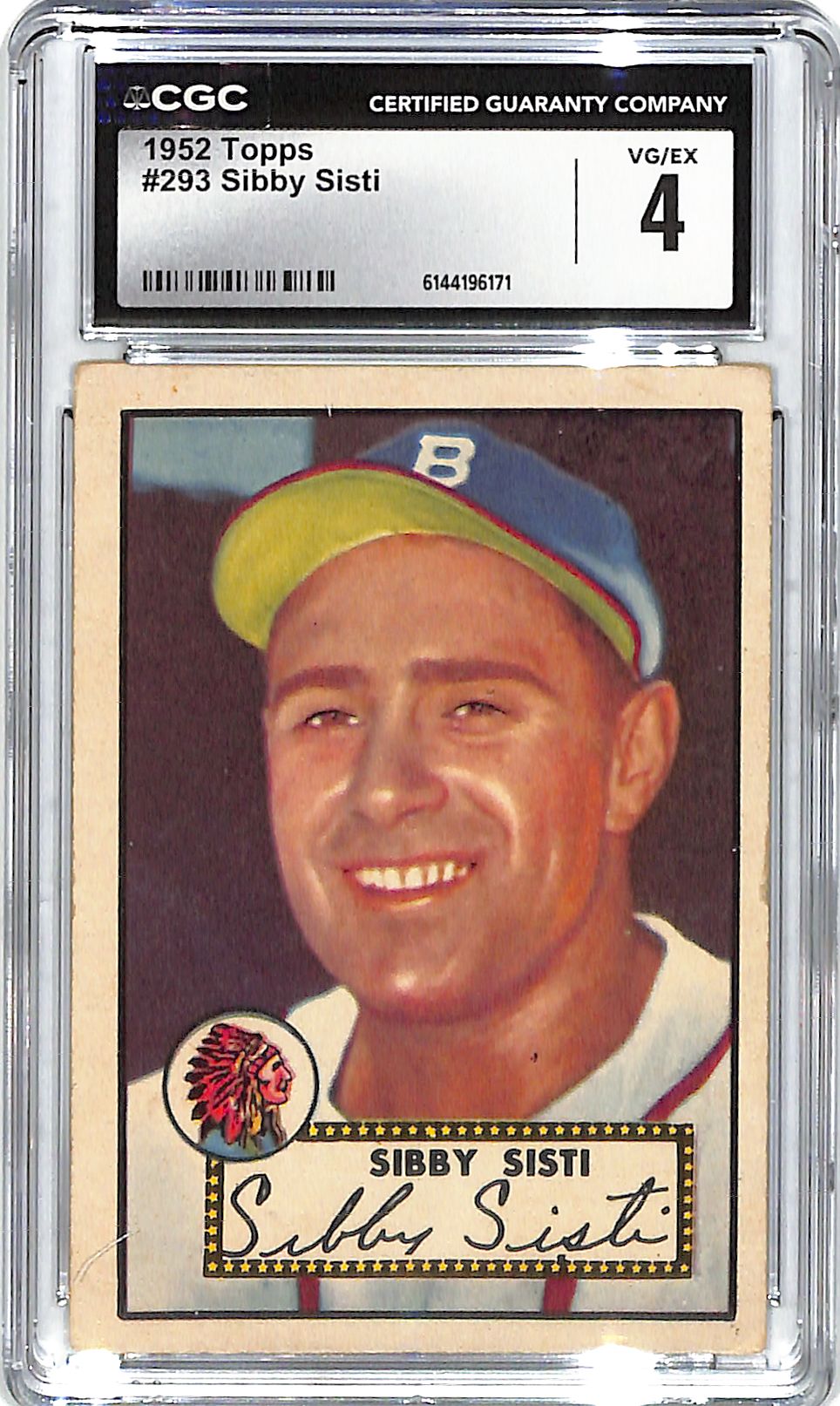 1952 Sibby Sisti Topps #293 CGC Very Good 4