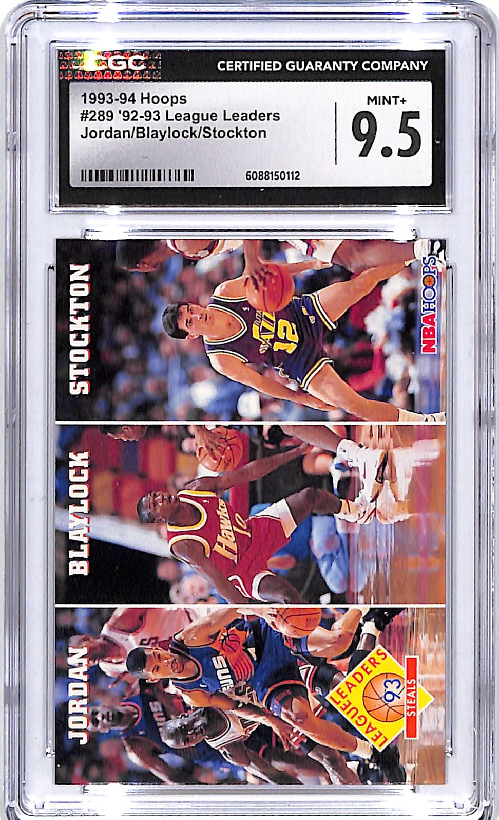 1993-94 Hoops Michael Jordan John Stockton Blaylock League Leaders #289 CGC 9.5
