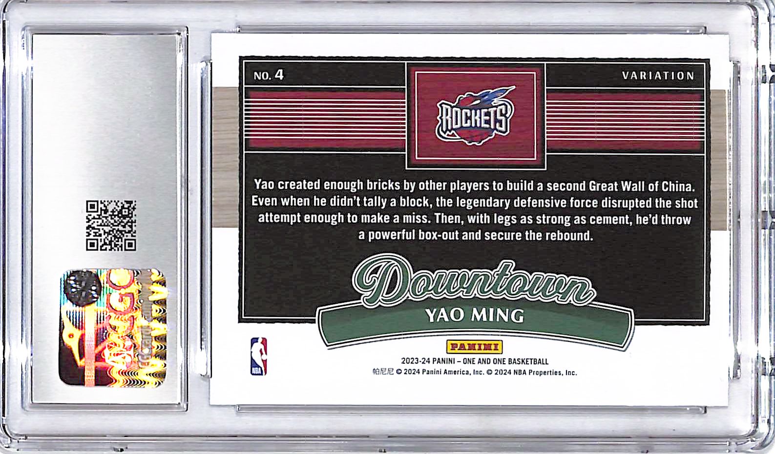 2023-24 Panini One and One Yao Ming Downtown Variations #4 CGC 9.5 Rockets