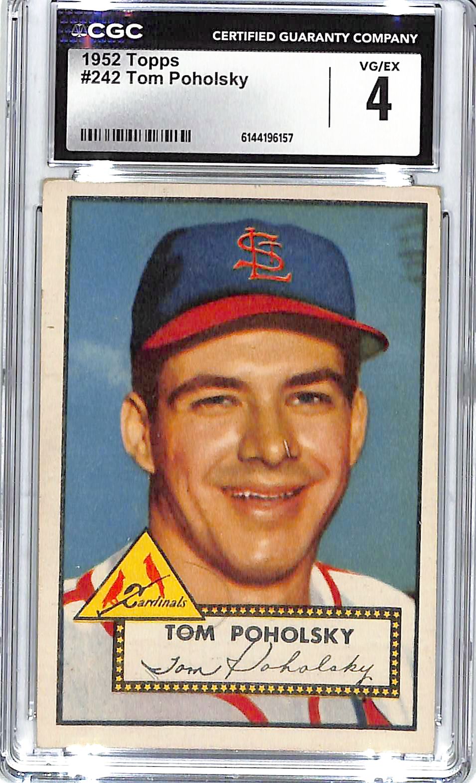 1952 Tom Poholsky Topps #242 CGC Very Good 4
