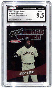 2002 Barry Bonds Topps Total Award Winners #AW28 CGC Mint Plus 9.5