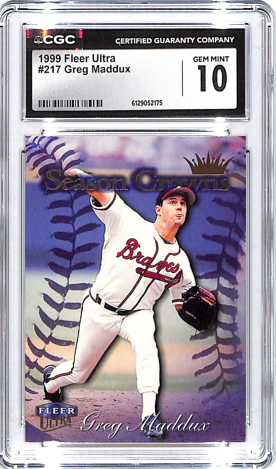 1999 Greg Maddux Fleer Ultra #217 CGC Gem Mint 10