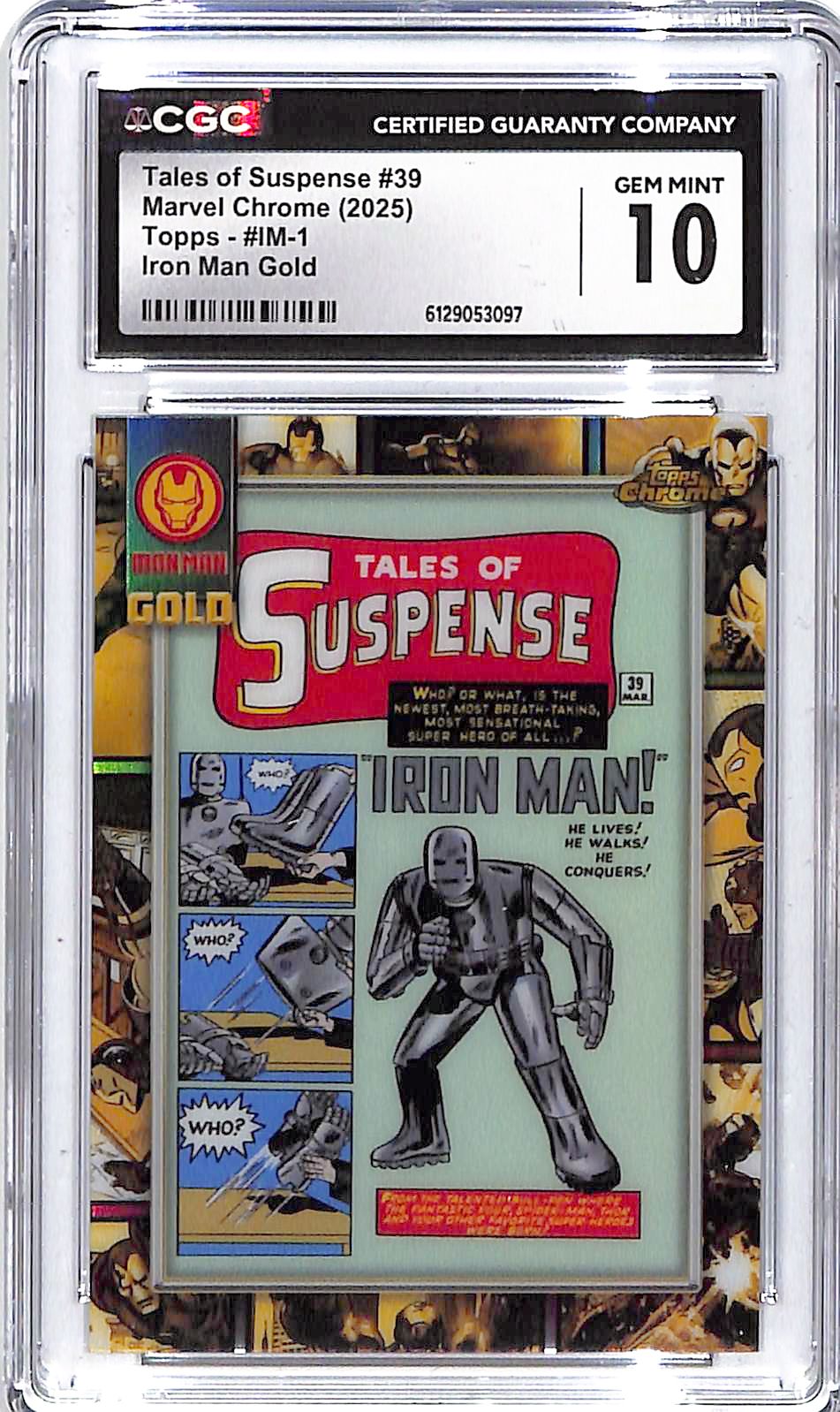 2024 Tales of Suspense Topps Chrome Marvel Iron Man Gold #39 CGC Gem Mint 10