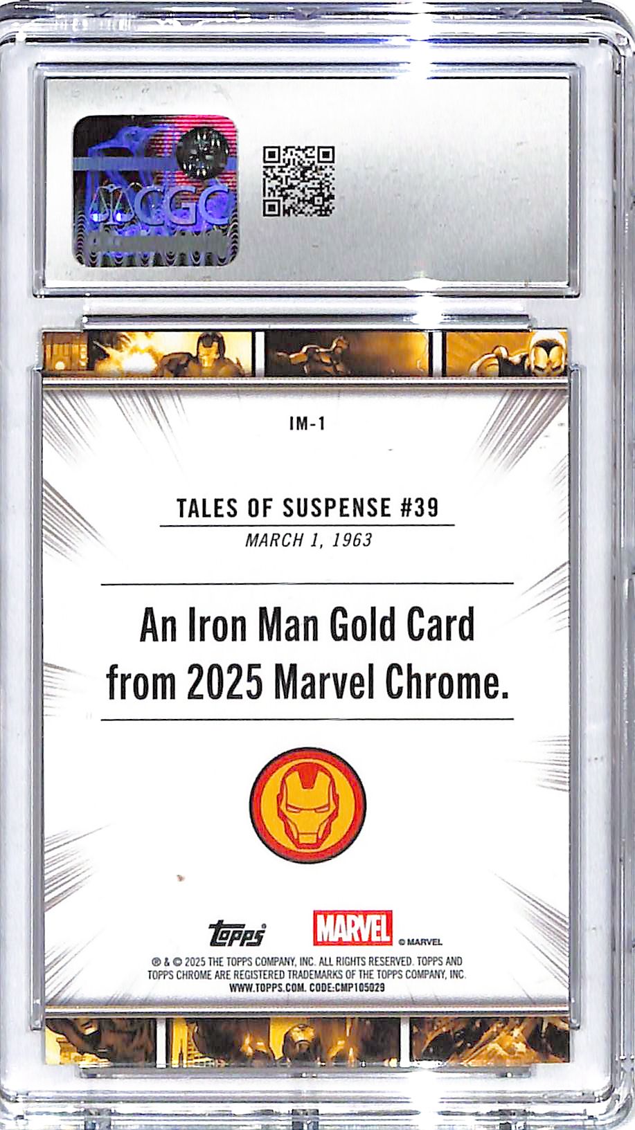 2024 Tales of Suspense Topps Chrome Marvel Iron Man Gold #39 CGC Gem Mint 10