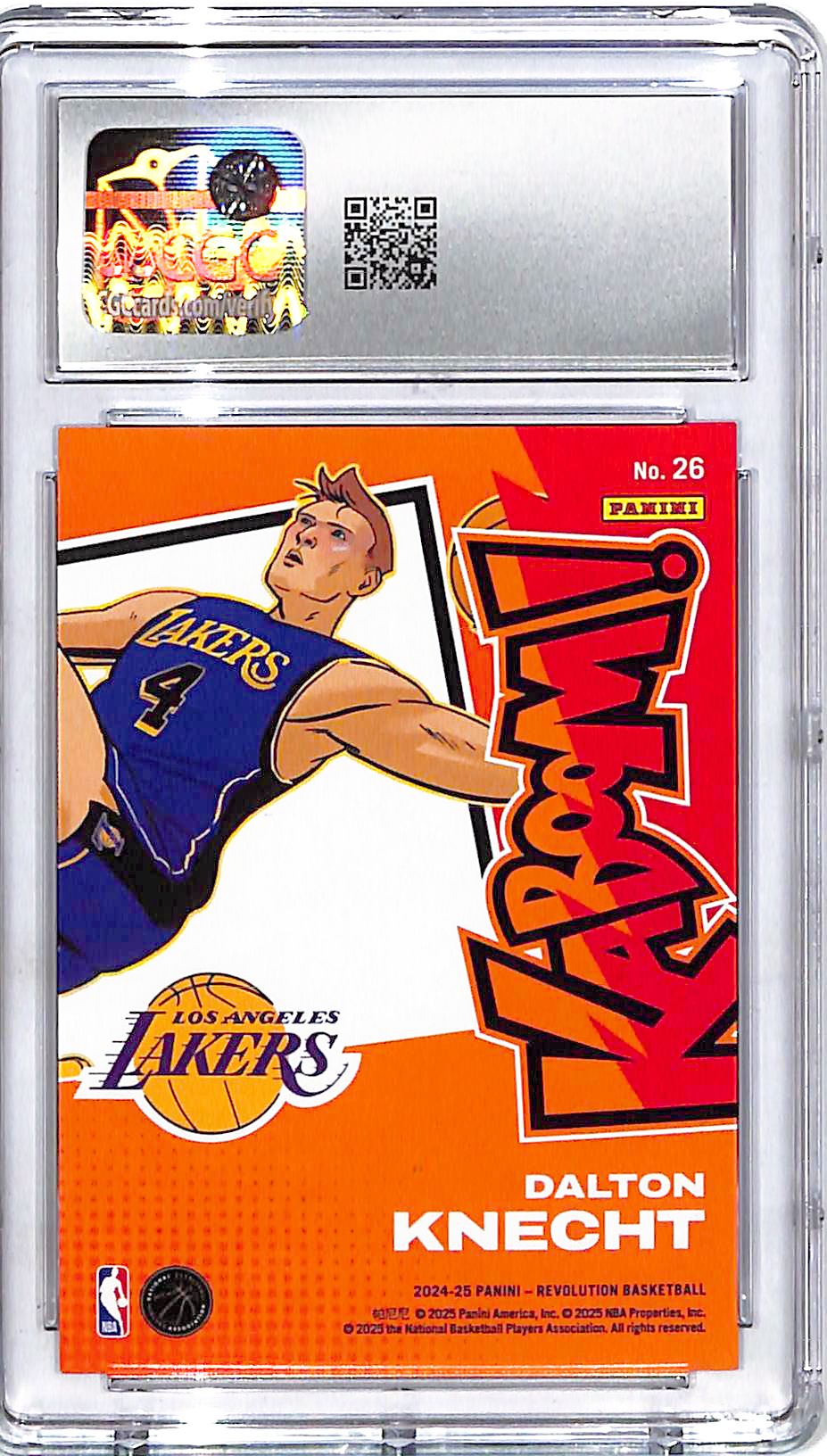 2024-25 Revolution Dalton Knecht Kaboom Horizontal Rookie RC #26 CGC 8.5 Lakers