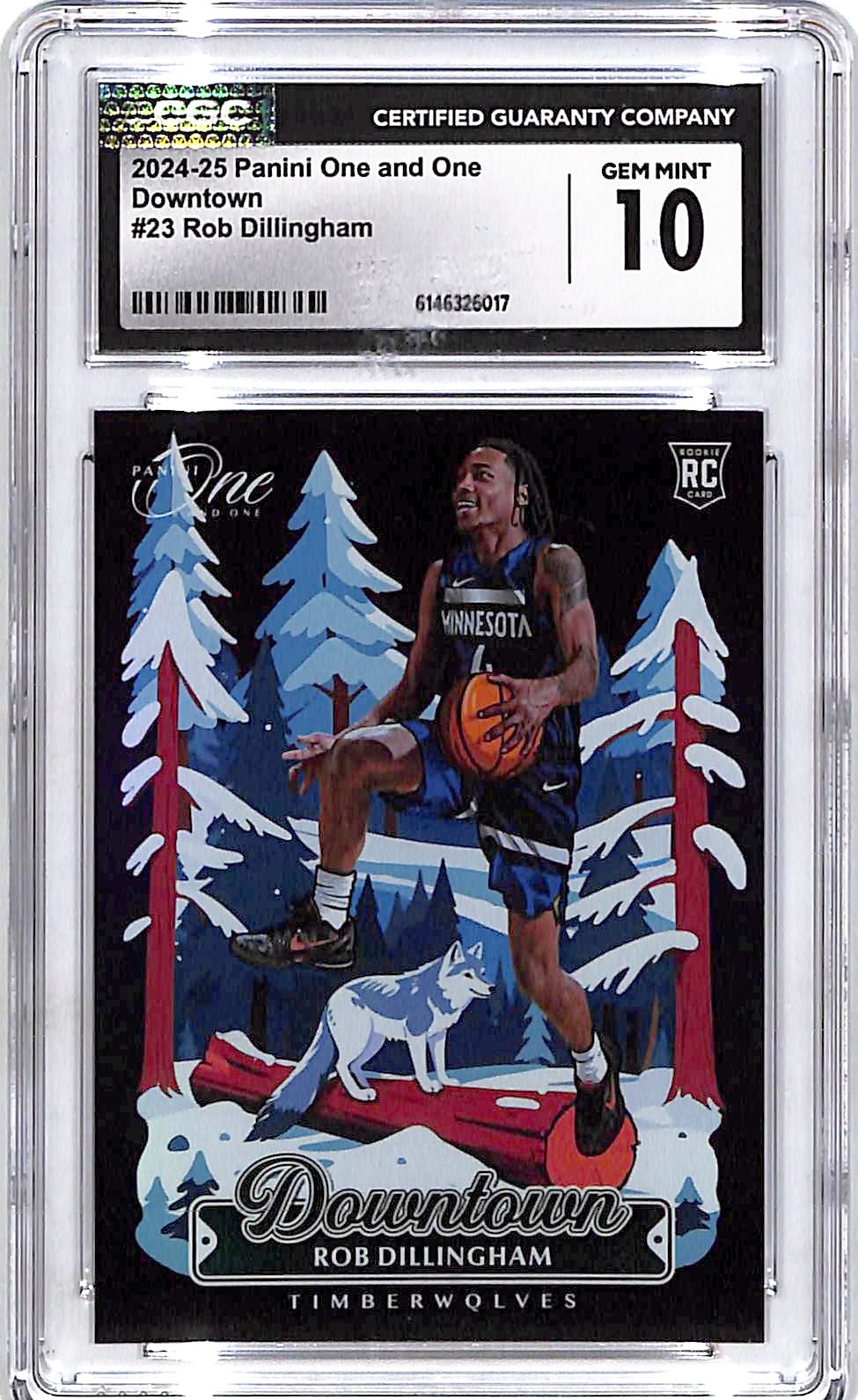 2024-25 Panini One and One Rob Dillingham Downtown Rookie RC #23 CGC 10 Timberwolves