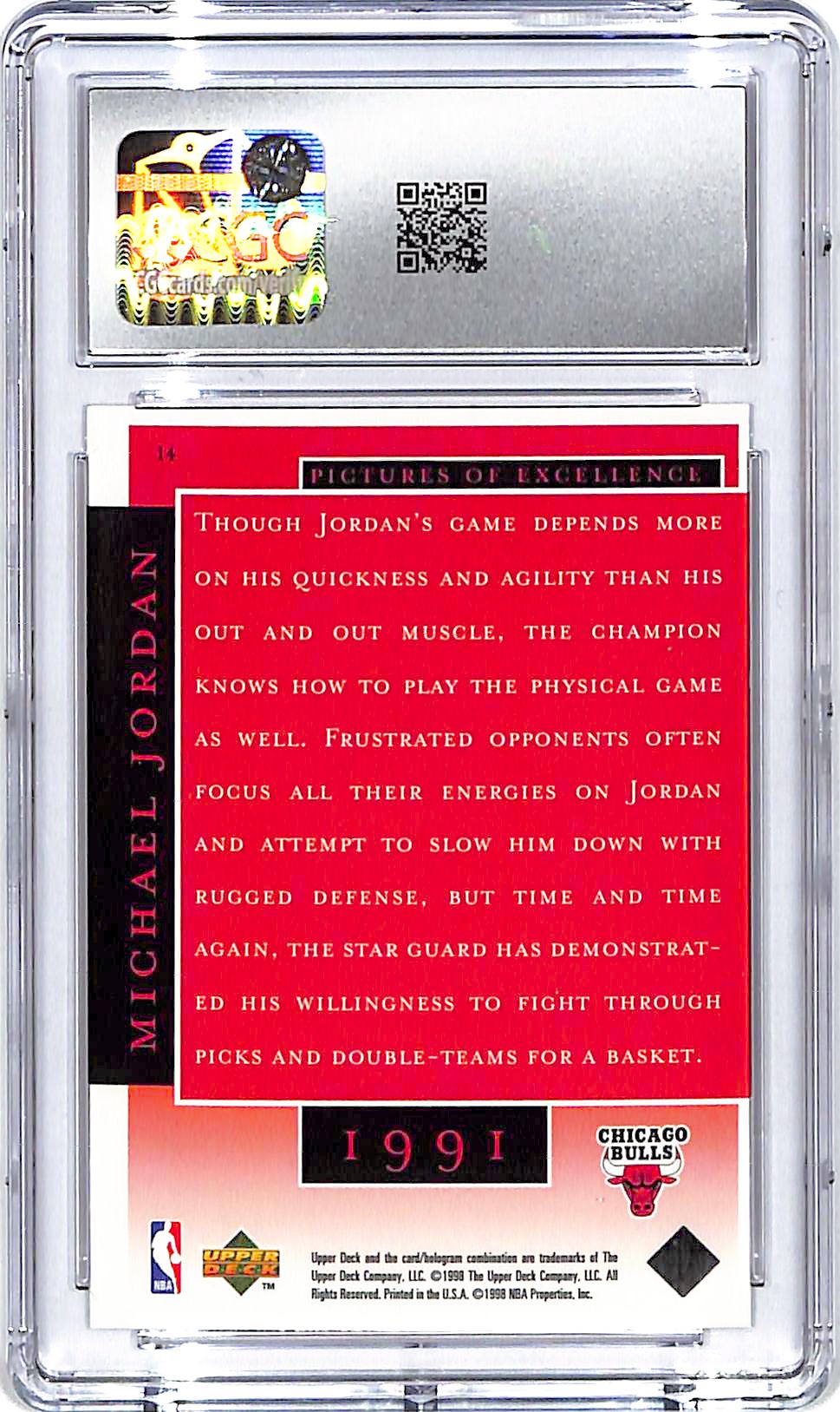 1998 Upper Deck MJ Career Collection Michael Jordan #14 CGC 10 Bulls