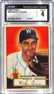 1952 Micky Grasso Topps #90 CGC Very Good 4
