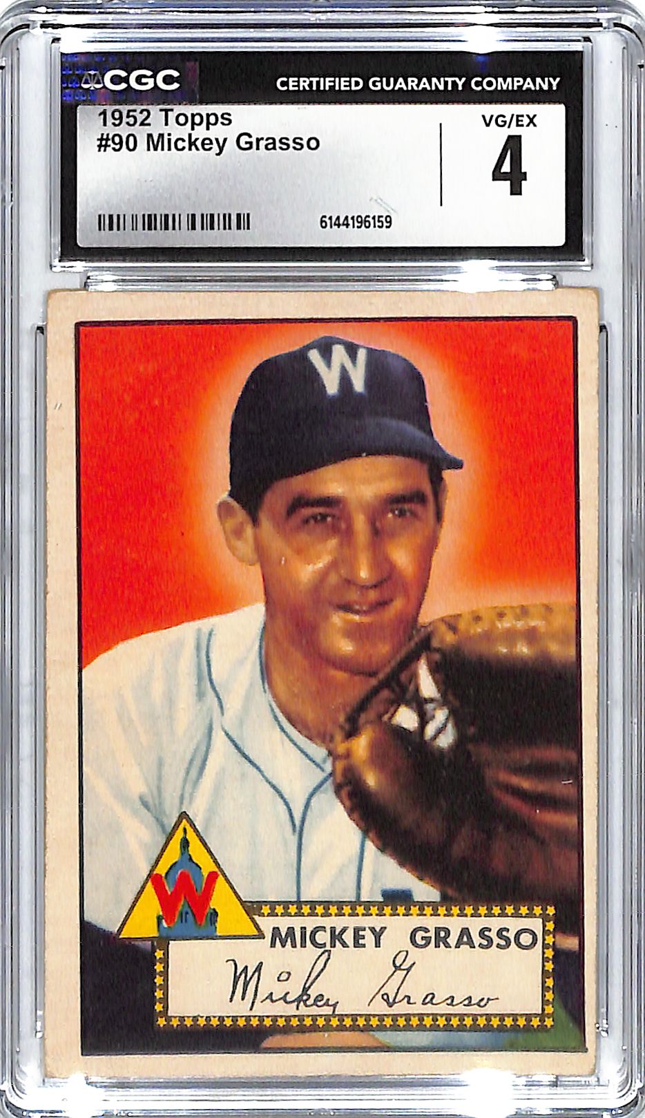 1952 Micky Grasso Topps #90 CGC Very Good 4