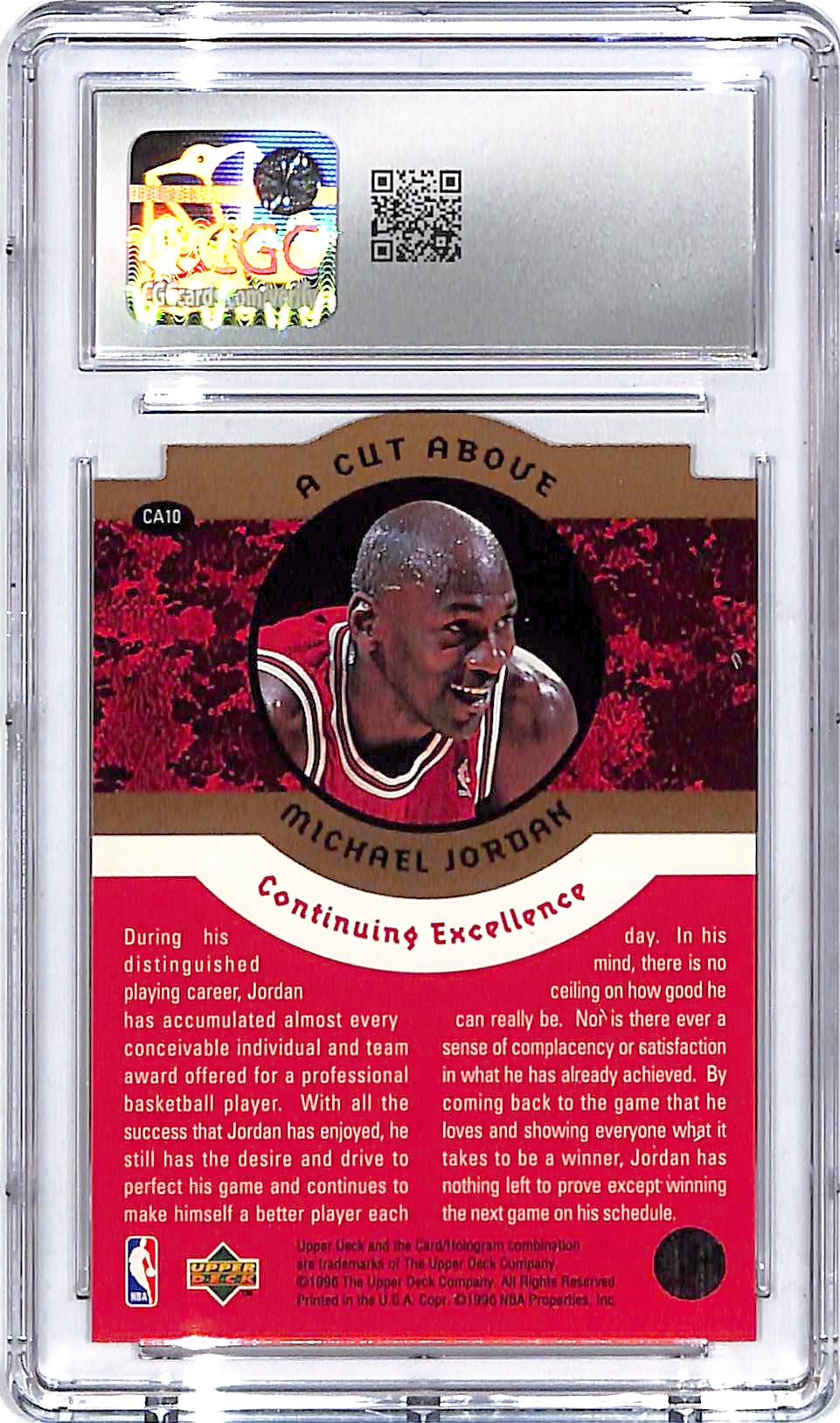 1996-97 Collector's Choice Michael Jordan A Cut Above CGC 9.5 Bulls