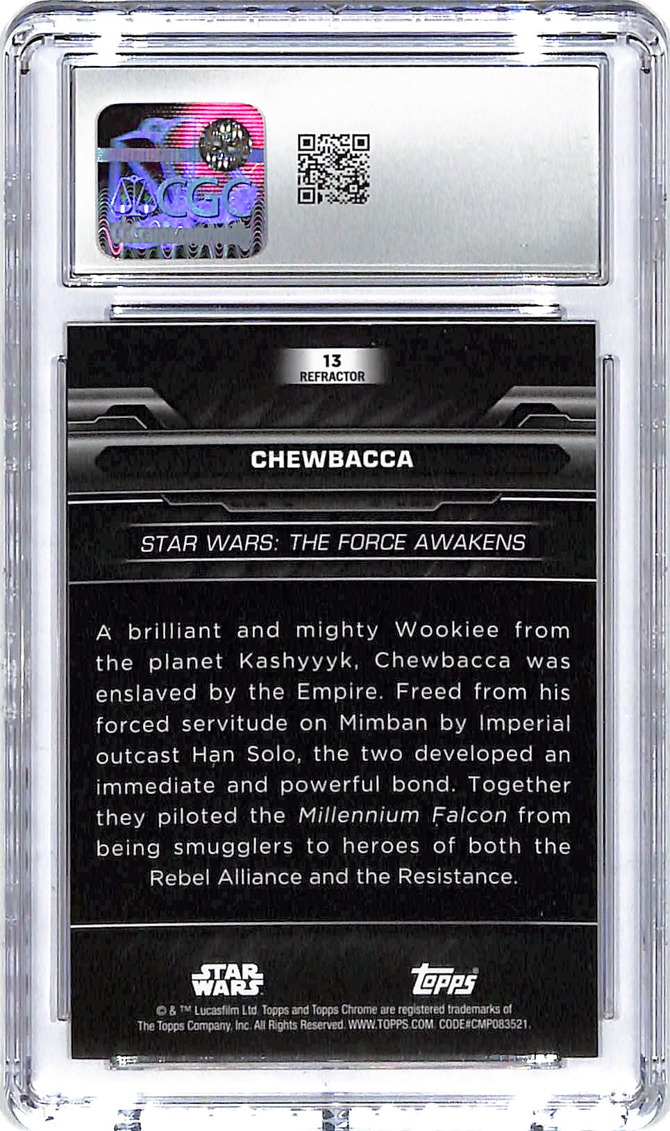 2025 Chewbacca Topps Star Wars Chrome Black Rainbow #191/199 #13 CGC Gem Mint 10