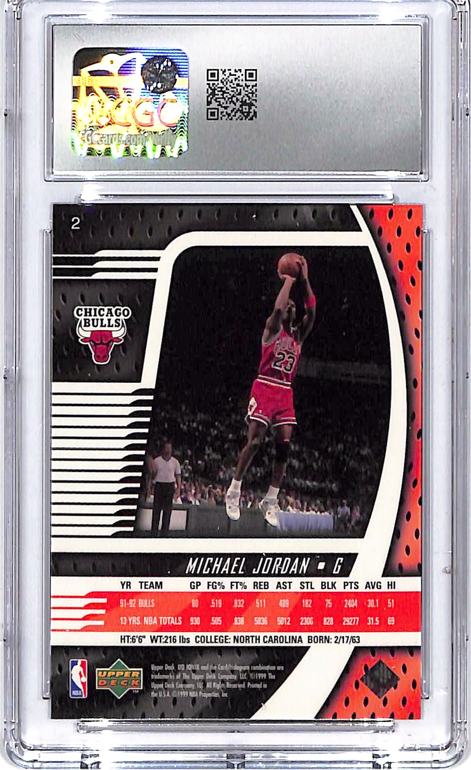 1998-99 UD ionic Michael Jordan #2 CGC 9.5 Bulls