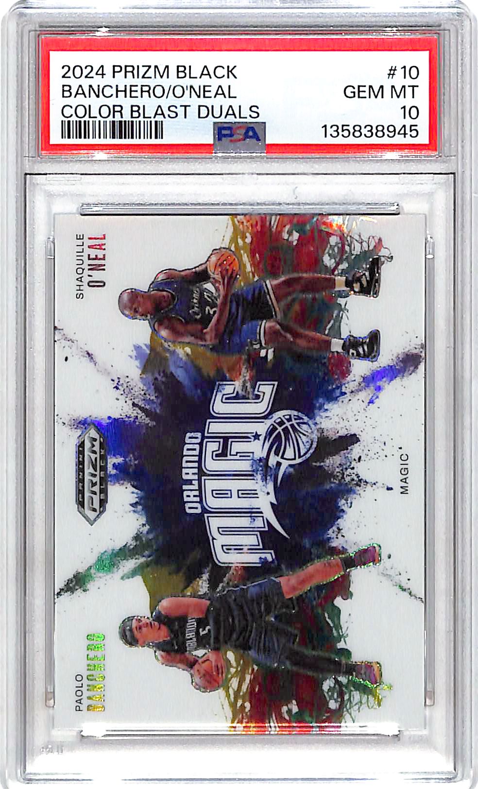 2024-25 Prizm Black Paolo Banchero Shaquille O'Neal Dual Color Blast #10 PSA 10 Magic