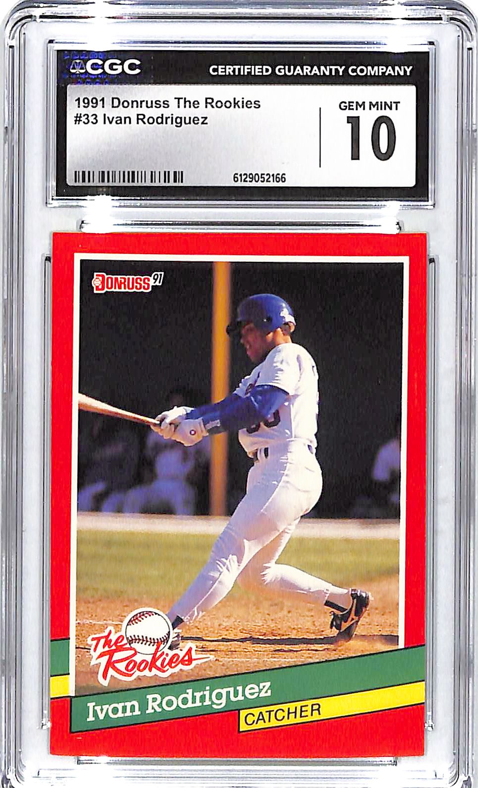 1991 Ivan Rodreiguez Donruss The Rookies #33 CGC Gem Mint 10