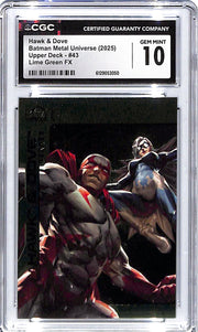 2025 Hawk & Dove UD Batman Metal Universe Lime Green FX #43 CGC Gem Mint 10