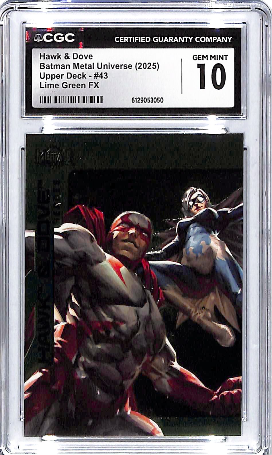 2025 Hawk & Dove UD Batman Metal Universe Lime Green FX #43 CGC Gem Mint 10