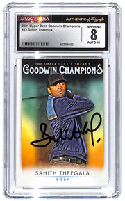 Signed 2021 UD Goodwin Champions #33 Sahith Theegala CGC 8/10 Auto