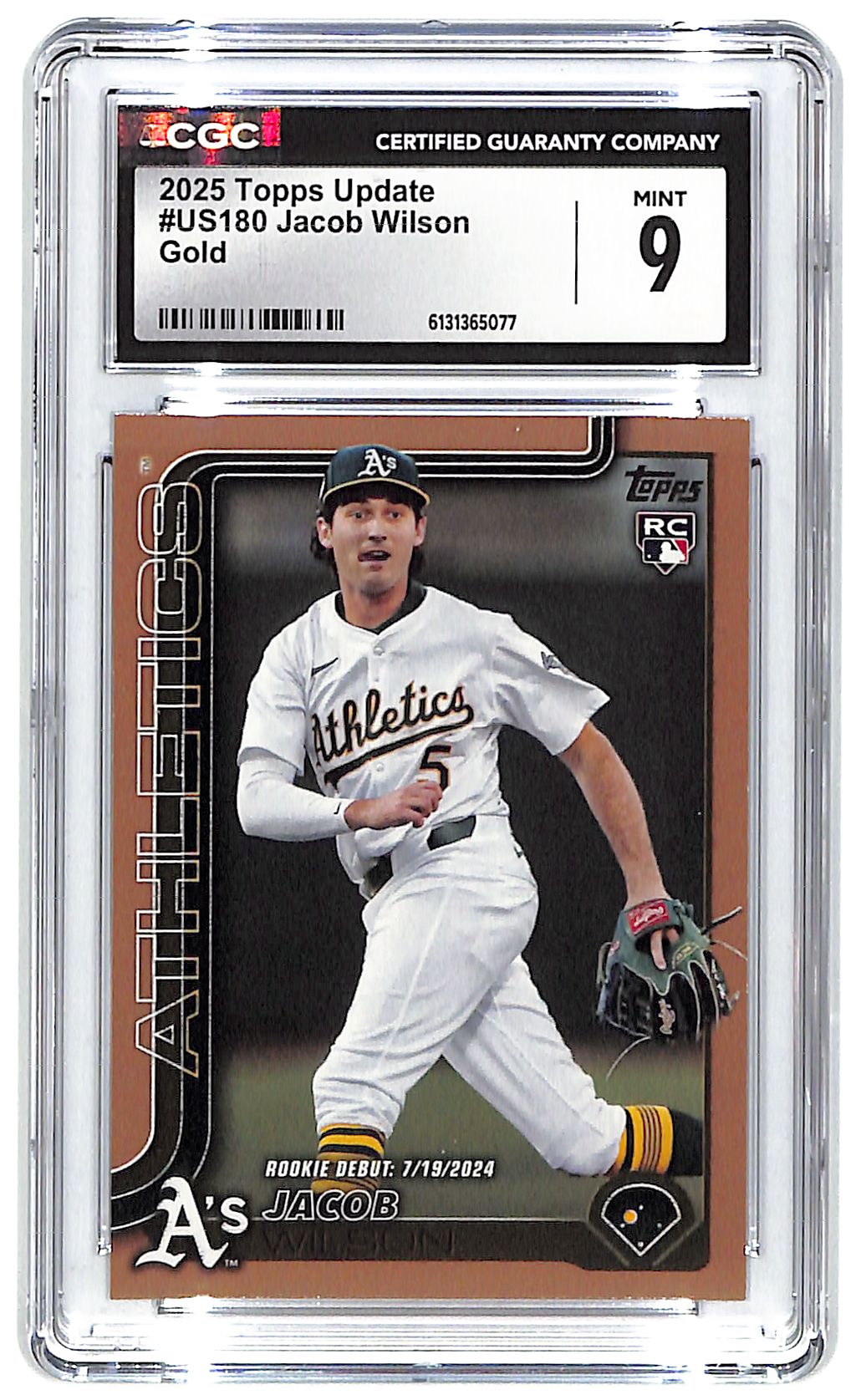 2025 Jacob Wilson Topps Update Gold #US180 CGC Mint 9 (RC)