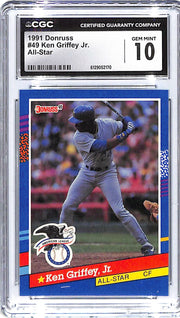 1991 Ken Griffey Jr. Donruss All-Star #49 CGC Gem Mint 10