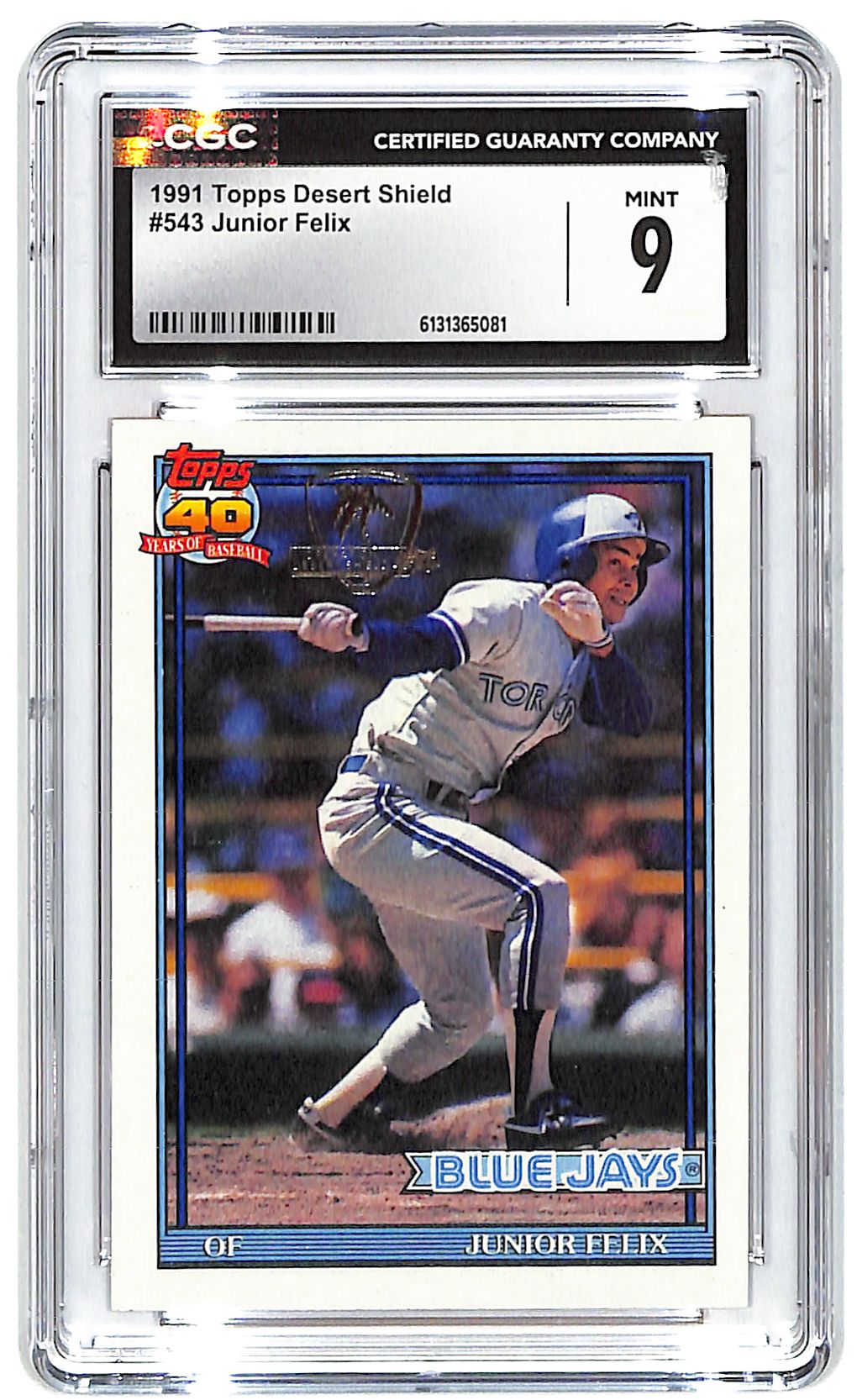 1991 Junior Felix Topps Desert Shield #543 CGC Mint 9