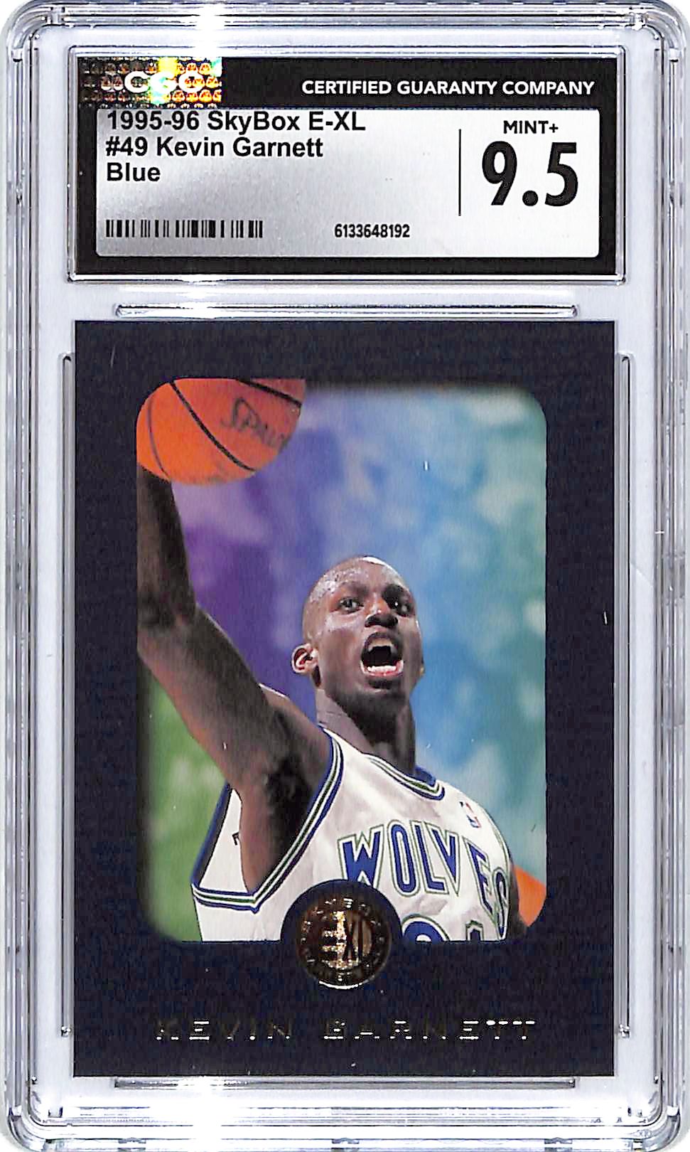 1995-96 Skybox E-XL Kevin Garnett Blue Rookie RC #49 CGC 9.5 Timberwolves