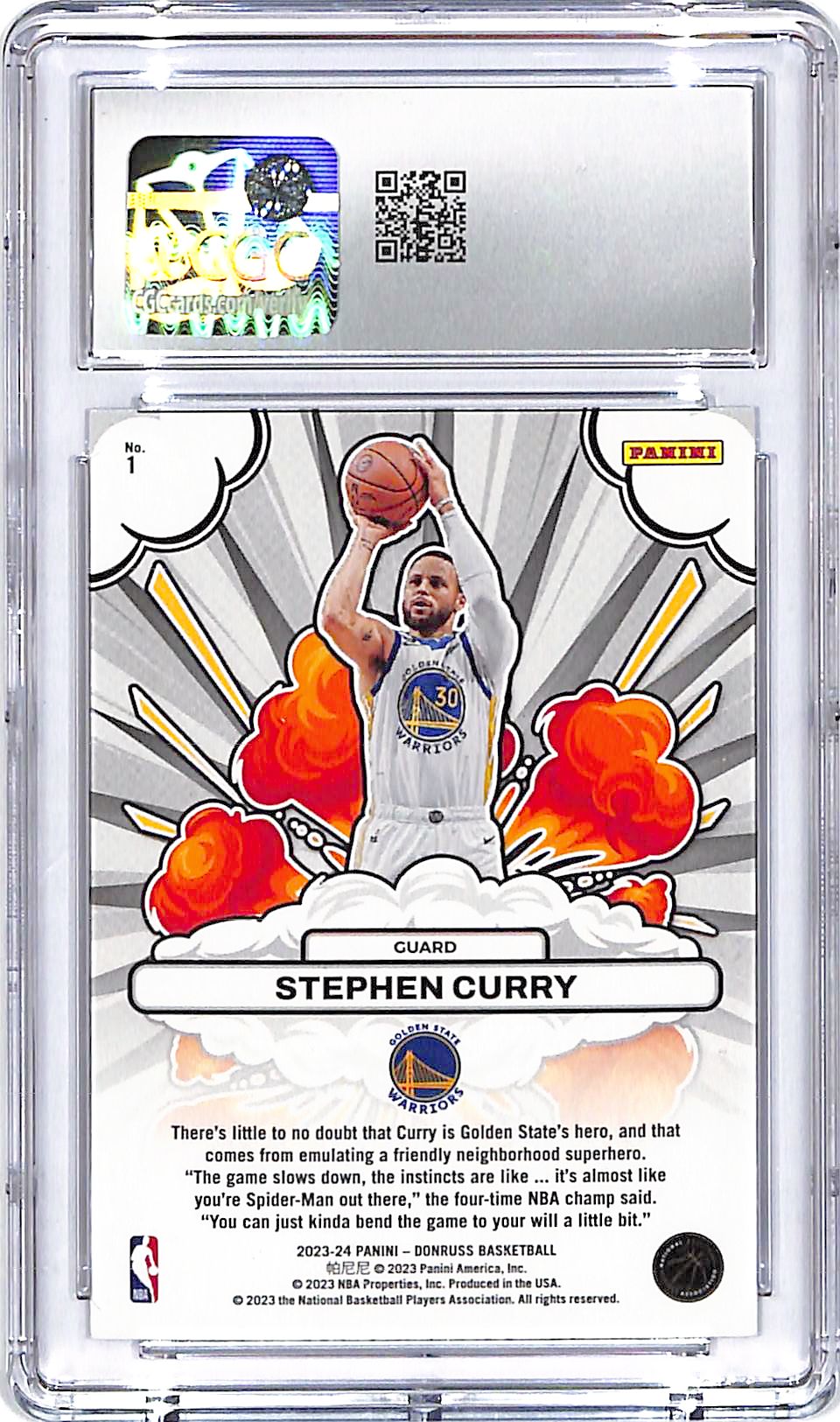2023-24 Donruss Stephen Curry Bomb Squad #1 CGC 10 Warriors