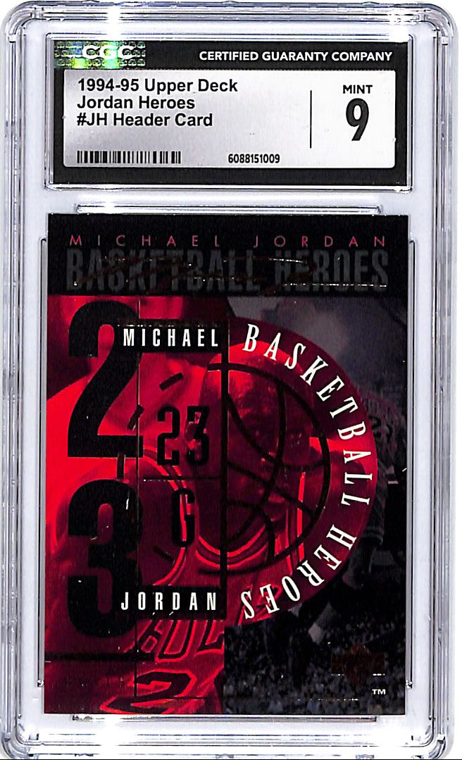 1994-95 Upper Deck Michael Jordan Heroes Header Card CGC 9 Bulls