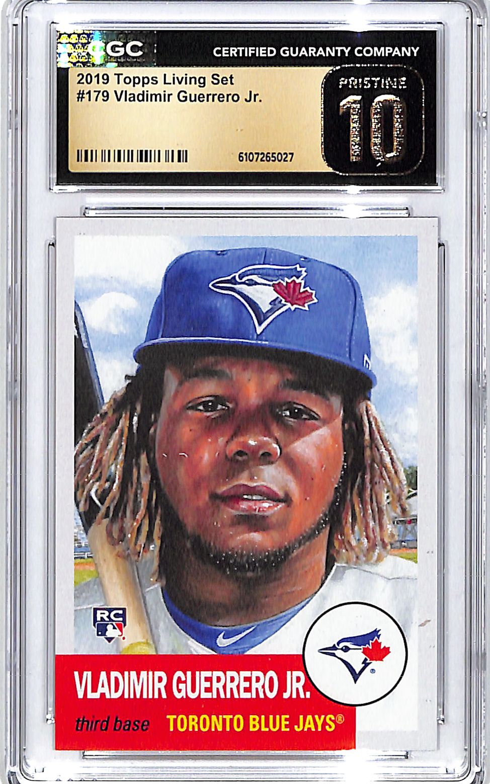 2019 Topps Living Set Vladimir Guerrero Jr Rookie RC #179 CGC 10 Pristine Blue Jays