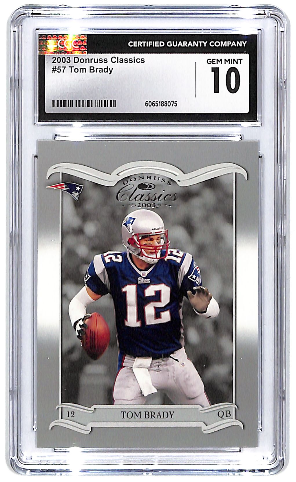 2003 Tom Brady Donruss Classics #57 CGC Gem Mint 10