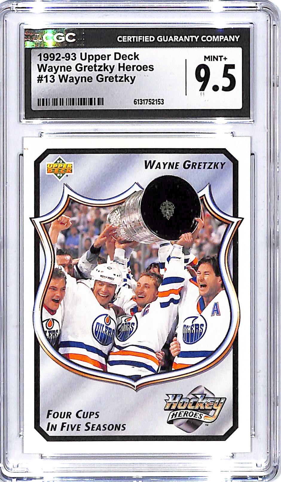 1992-93 Upper Deck Wayne Gretzky Heroes #13 CGC 9.5 Oilers