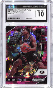 2020-21 Prizm Draft Anthony Edwards Rookie RC Pink Cracked Ice CGC 10