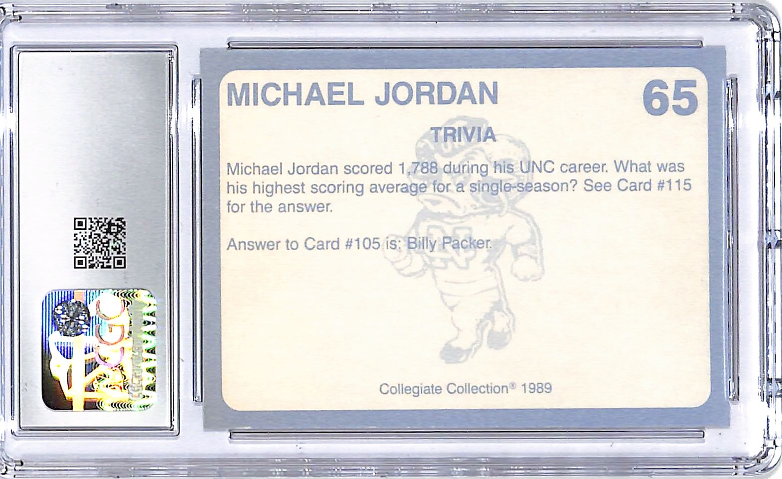 1989 Collegiate Collection North Carolina Michael Jordan #65 CGC 9