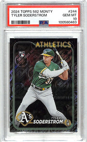2024 Topps 582 Montgomery Club Tyler Soderstrom Rookie RC #244 PSA 10 Athletics