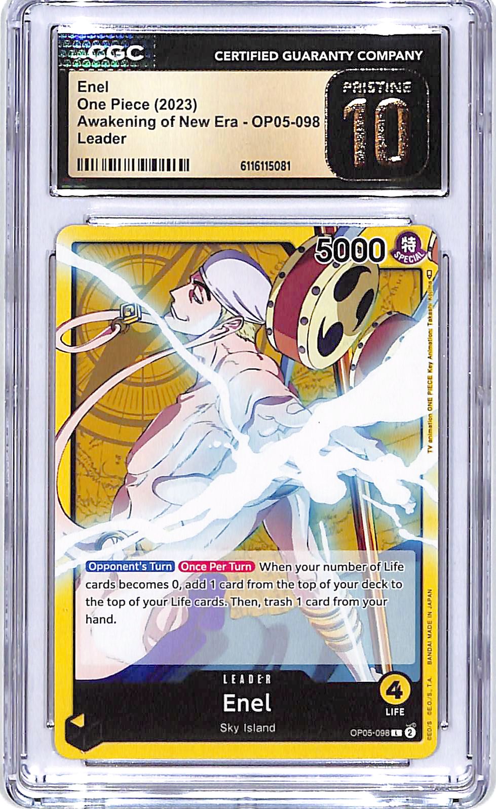 One Piece Awakening of New Era OP05 Enel 098 Leader CGC 10 Pristine