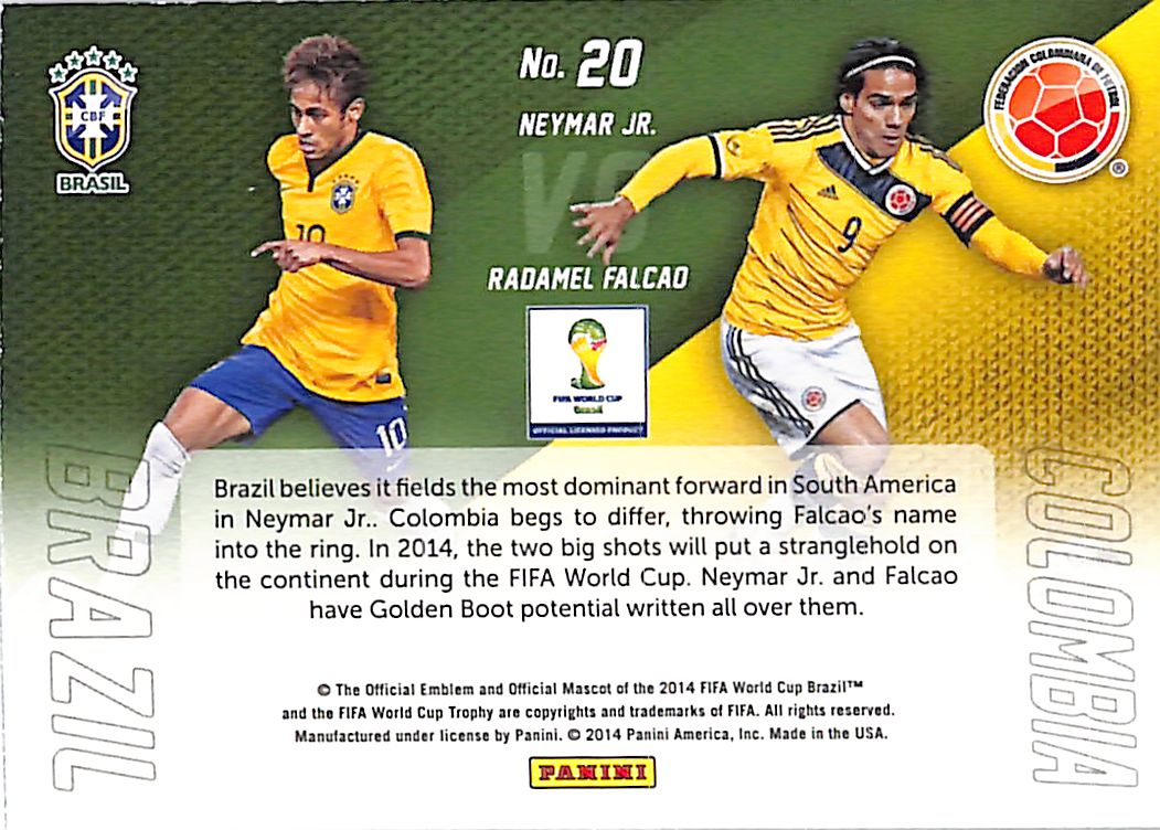 2014 Prizm World Cup Neymar Jr Radamel Falcao Matchups #20