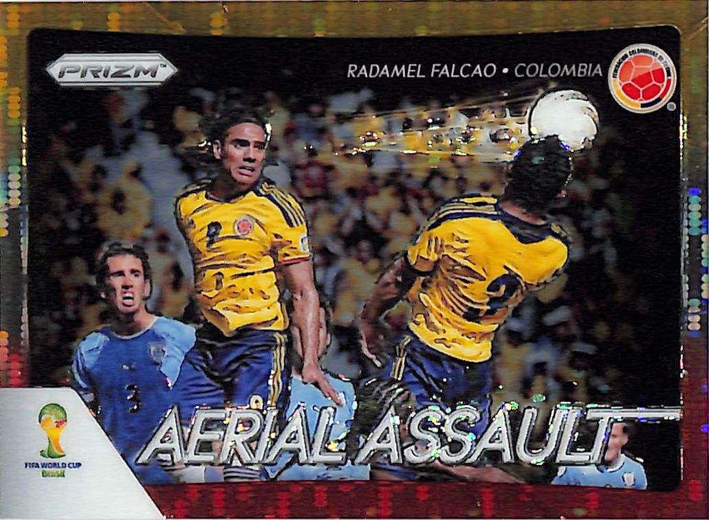 2014 Prizm World Cup Radamel Falcao Aerial Assault Red Yellow Pulsar #5 Colombia