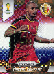 2014 Prizm World Cup Vincent Kompany Red White Blue Power Plaid #19 Belgium