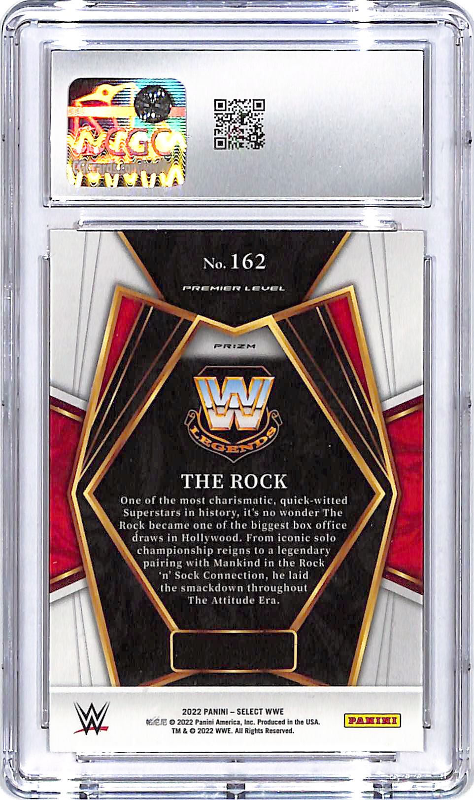 2022 Select WWE The Rock Orange Flash #162 CGC 9