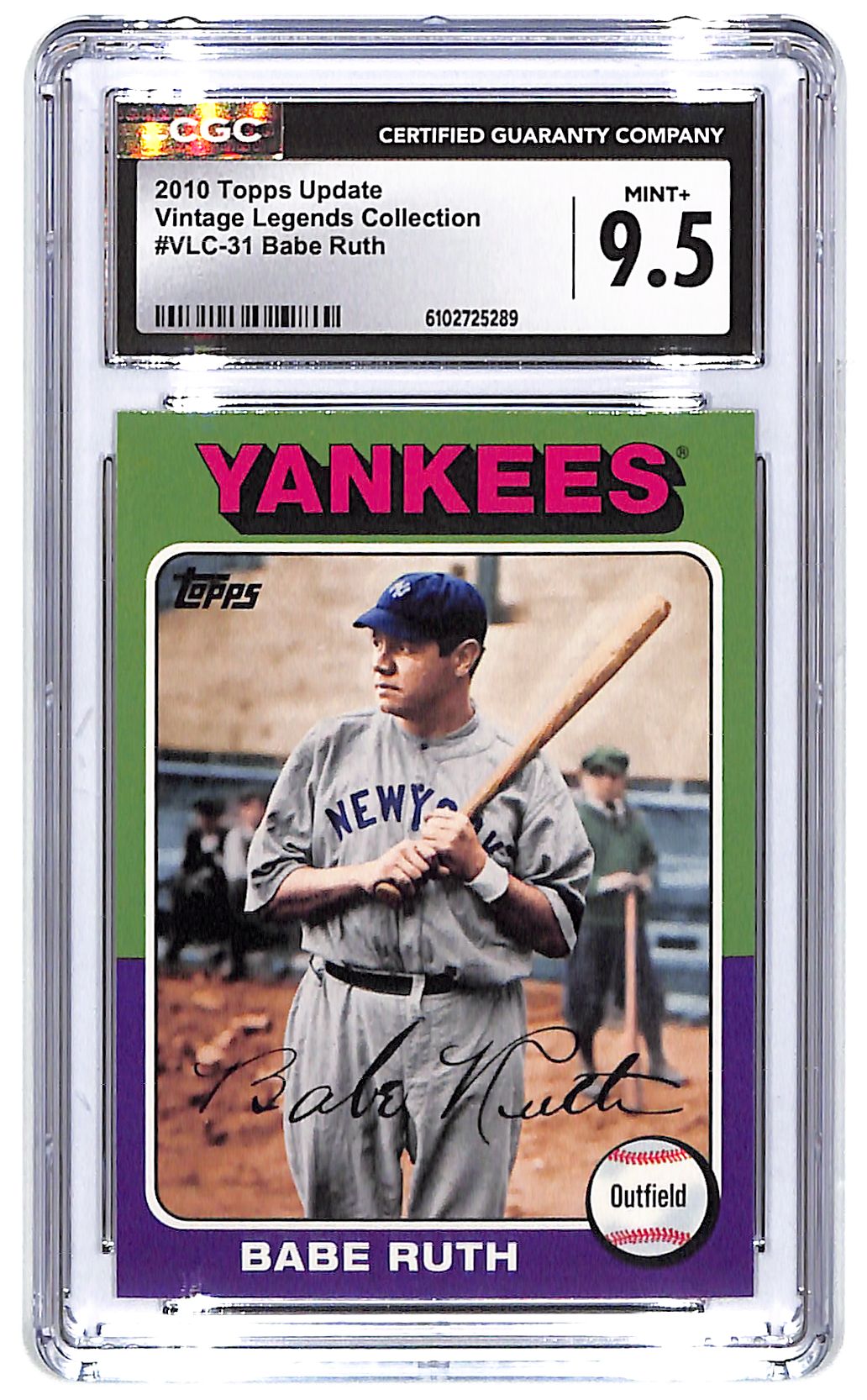 2010 Babe Ruth Topps Update Vintage Legends Collection #VLC-31 CGC Mint Plus 9.5