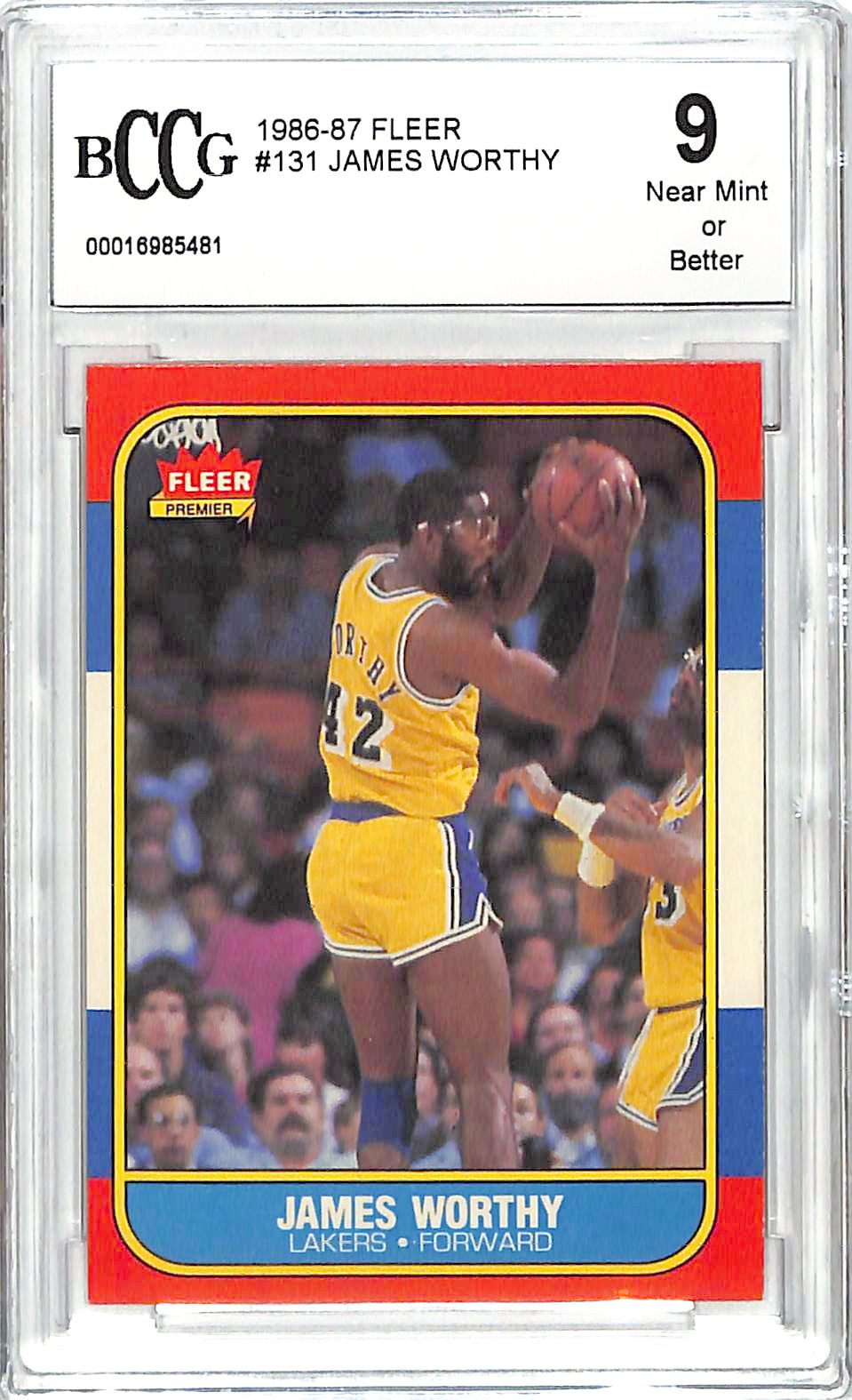 1986-87 Fleer James Worthy #131 BCCG 9 Los Angeles Lakers