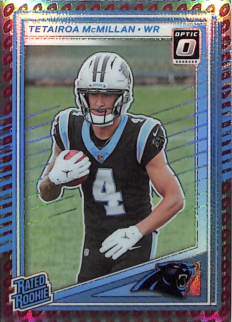 2025 Donruss Optic Tetairoa McMillan Rated Rookie RC Football Emoji Panthers